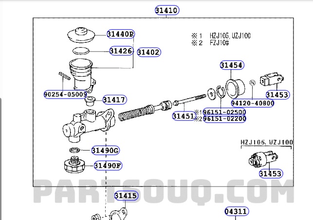 Tổng côn trên Toyota Land Cruiser 100 1998-2007