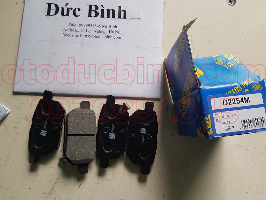 Má phanh sau Toyota Vios, Yaris 2008-2012 D2254M