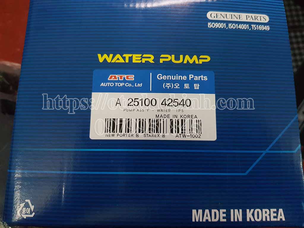 Bơm nước Hyundai Porter 2, Starex 2510042540