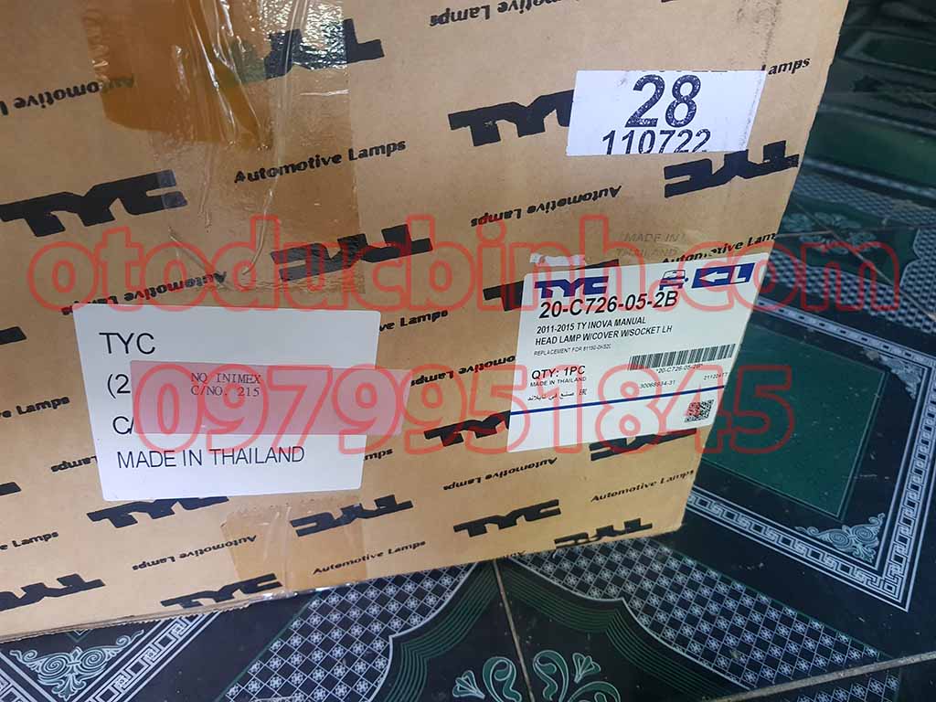 Đèn pha Toyota Innova 2012-2015 20-C726-05-2B , 20C726052B