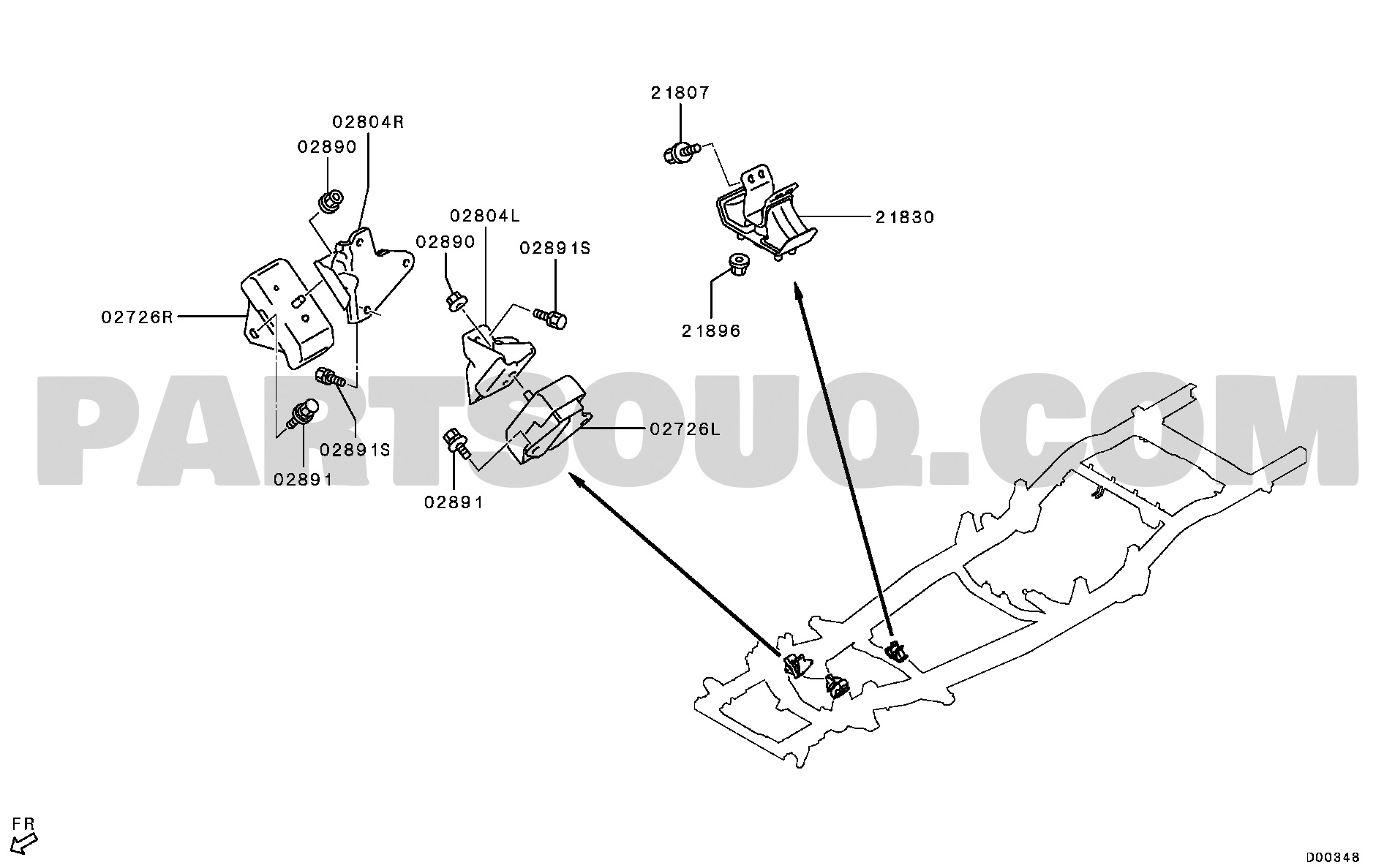 Chân máy trước Mitsubishi Triton 2015-2019 1093a184