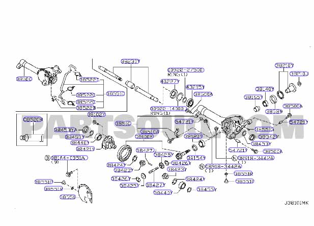 Cụm cầu trước Nissan Navara 2007-2012