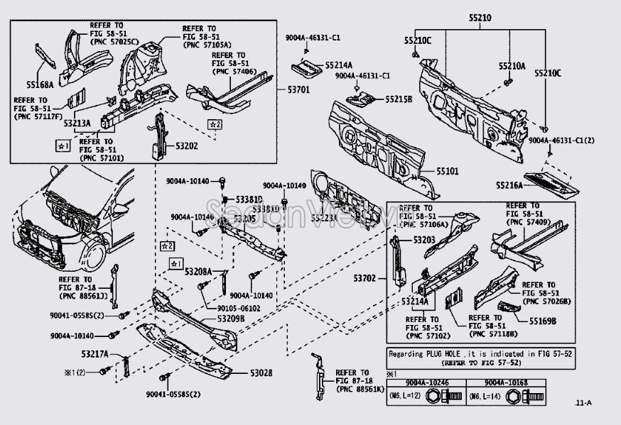 Khung đỡ két nước Toyota Veloz 2022-202x 53205BZ290 ( trên )