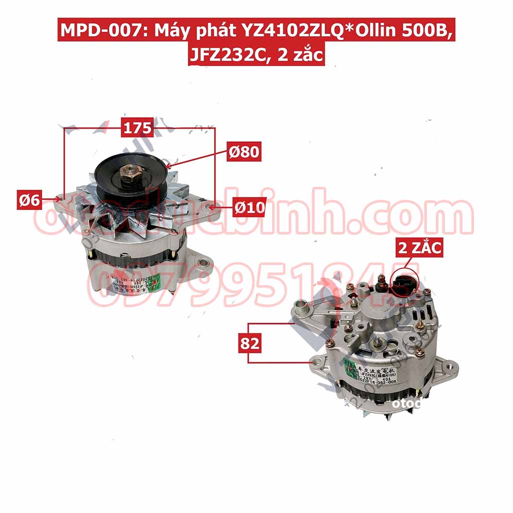 Máy phát Thaco Ollin 500B YZ4102 2102090109