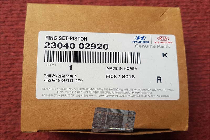 Xéc măng cos 0 STD 1.0L Kia Morning, Kia Picanto 2304002920 23040-02920