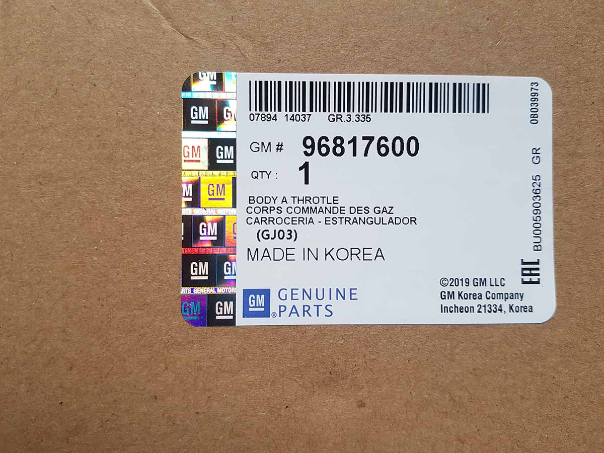 Họng ga hay Cụm bướm ga Chevrolet Cruze, Lacetti CDX 96817600