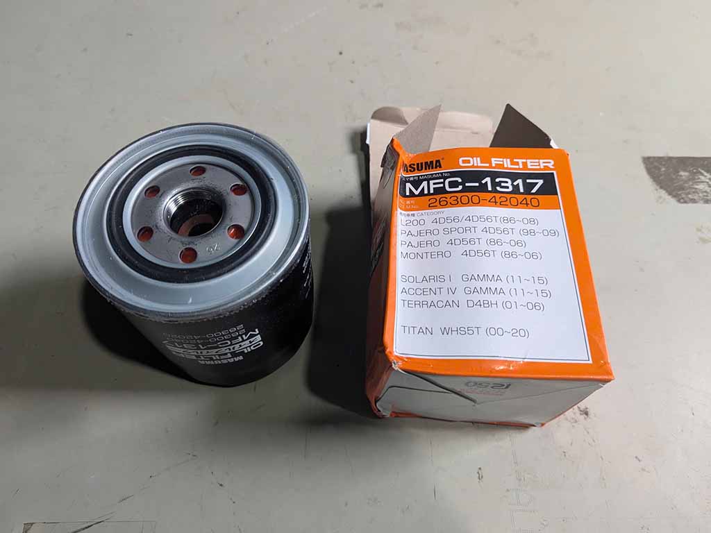 Lọc dầu động cơ, lọc nhớt xe Hyundai Solati, Starex, Carnival, Bongo, Porter, Terracan D4BH