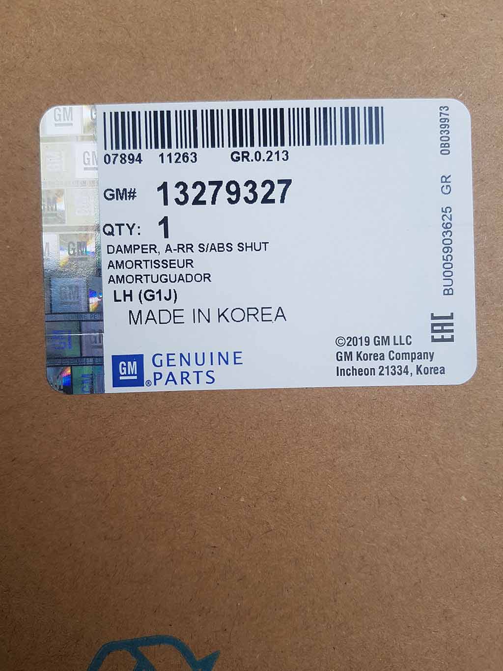 Giảm sốc trước lái (LH) Cruze  ( phuộc nhún cruze ) 13279327 (LH); 13402938 (LH); 13279328 (RH); 13402939 (RH)